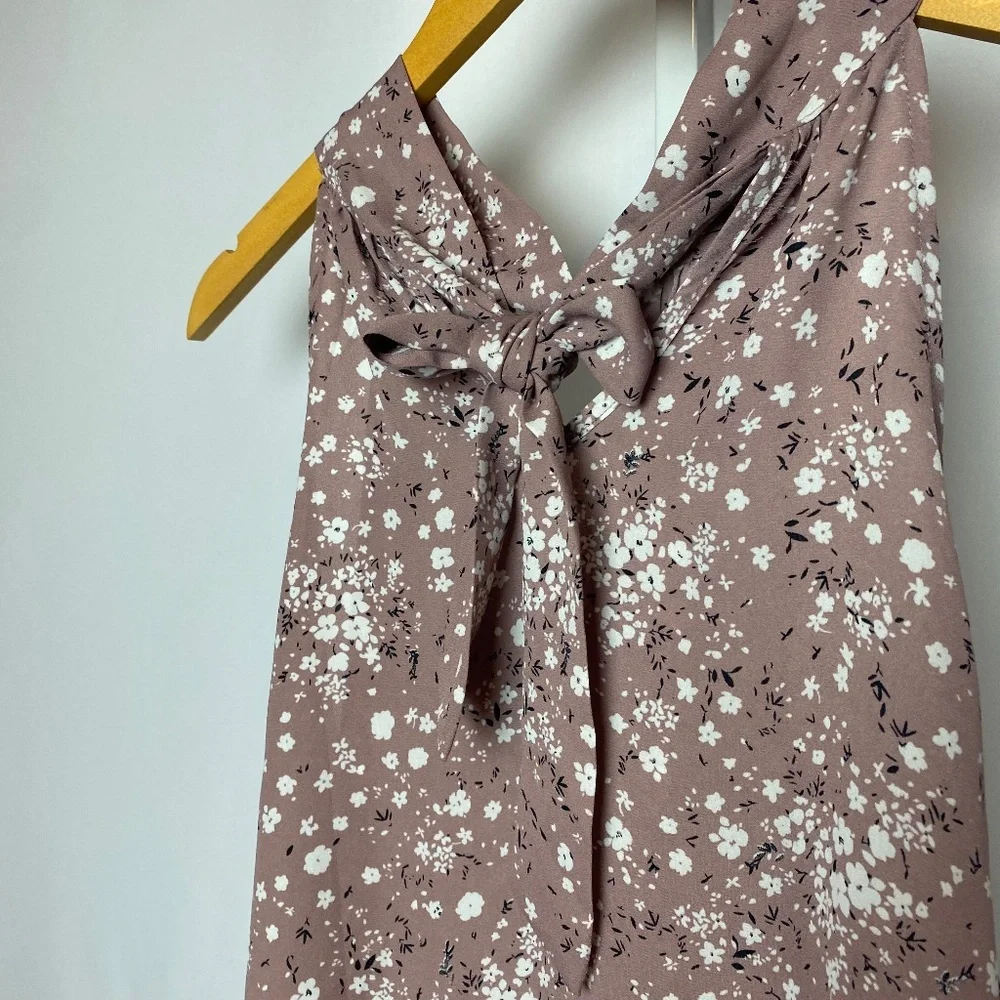 Tamara H Womenʻs Mauve Floral Print Sleeveless Blouse